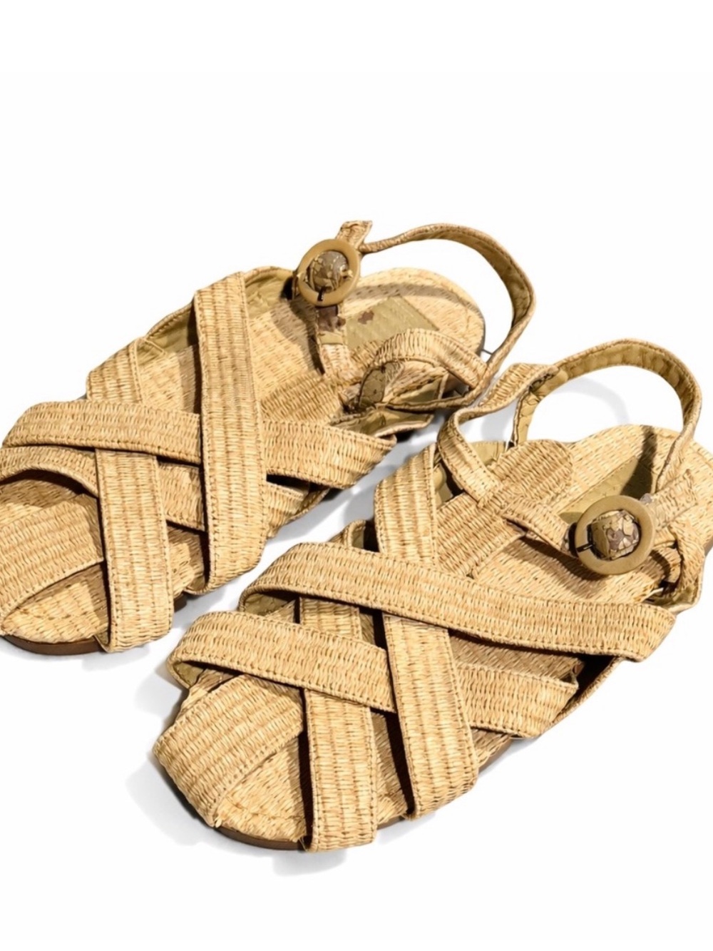 Farm Rio Raffia Woven Slingback Sandals - Picture 2 of 5